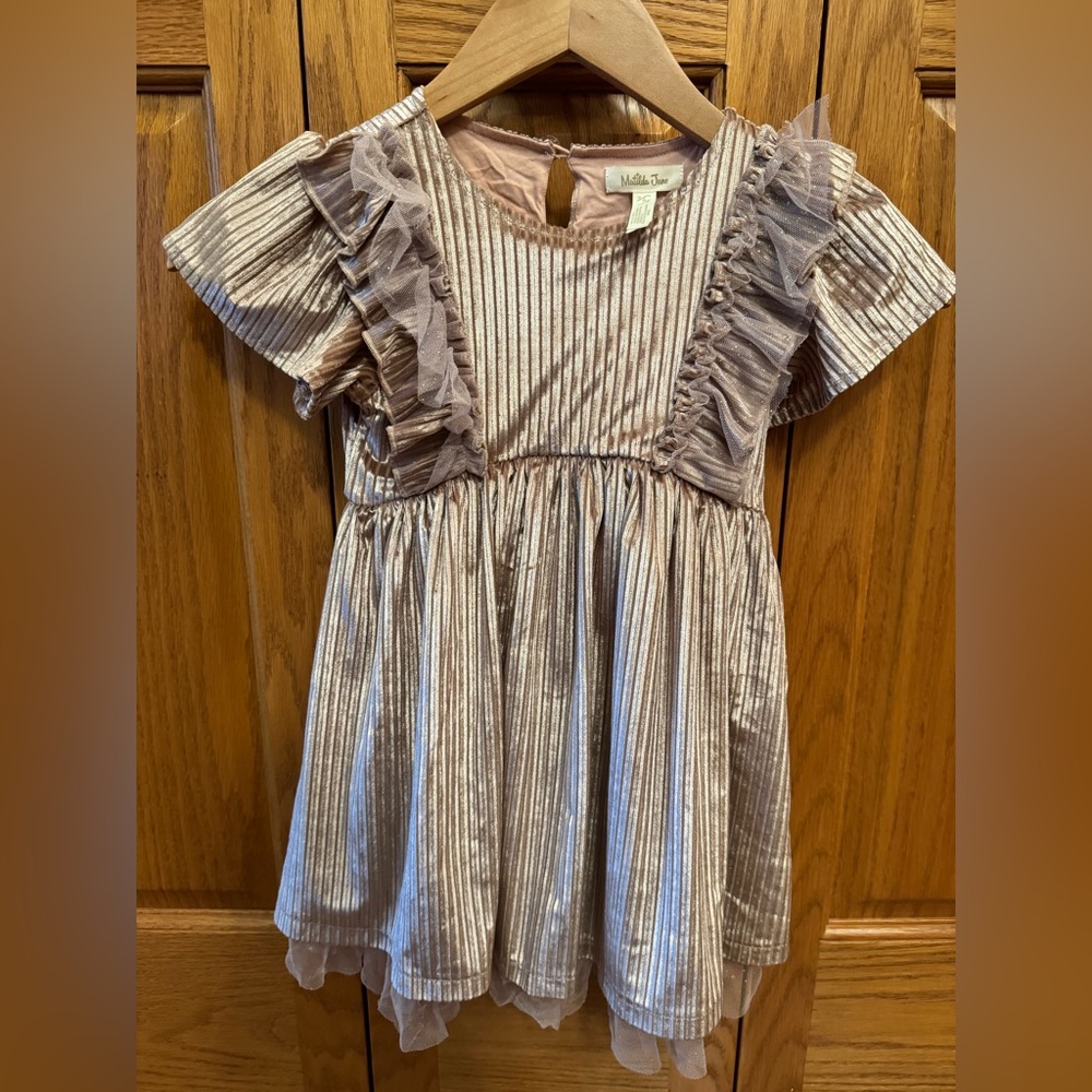 Matilda Jane Shimmering Pink Ruffle Dress